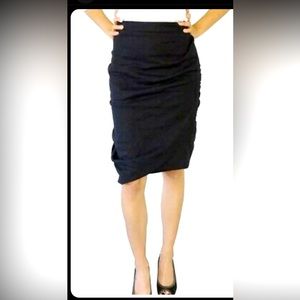 All Saints Black Gray
Charcoal Wool Drape Louvre
Skirt Women's Size 10